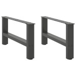 vidaXL Picioare pentru măsuță de cafea antracit, 2 buc., 70x(30-31) cm, oțel vidaXL Picioare pentru măsuță de cafea antracit, 2 buc., 70x(30-31) cm, oțel