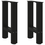 vidaXL Picioare pentru măsuță de cafea, negru, 2 buc., 28x(42-43) cm, oțel vidaXL Picioare pentru măsuță de cafea, negru, 2 buc., 28x(42-43) cm, oțel