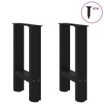 vidaXL Picioare pentru măsuță de cafea, negru, 2 buc., 28x(42-43) cm, oțel vidaXL Picioare pentru măsuță de cafea, negru, 2 buc., 28x(42-43) cm, oțel
