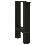 vidaXL Picioare pentru măsuță de cafea, negru, 2 buc., 28x(42-43) cm, oțel vidaXL Picioare pentru măsuță de cafea, negru, 2 buc., 28x(42-43) cm, oțel