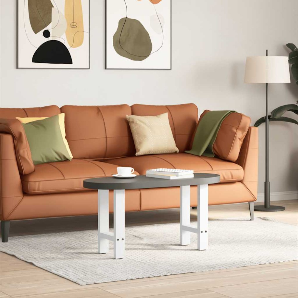 vidaXL Picioare pentru măsuță de cafea, albe, 2 buc., 28x(42-43) cm, oțel