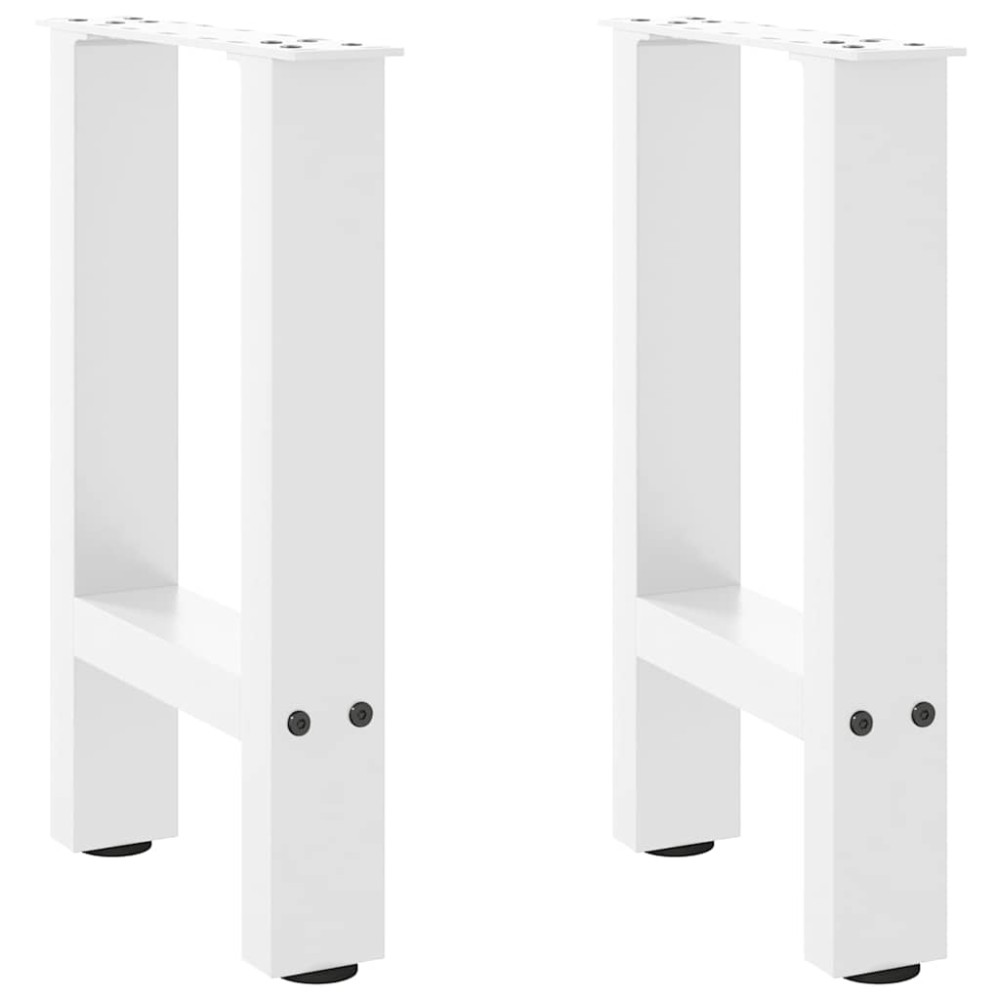 vidaXL Picioare pentru măsuță de cafea, albe, 2 buc., 28x(42-43) cm, oțel