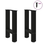 vidaXL Picioare pentru măsuță de cafea, negru, 2 buc., 38x(42-43) cm, oțel vidaXL Picioare pentru măsuță de cafea, negru, 2 buc., 38x(42-43) cm, oțel