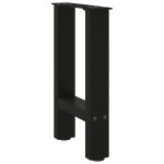 vidaXL Picioare pentru măsuță de cafea, negru, 2 buc., 38x(42-43) cm, oțel vidaXL Picioare pentru măsuță de cafea, negru, 2 buc., 38x(42-43) cm, oțel