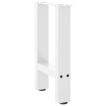 vidaXL Picioare pentru măsuță de cafea, albe, 2 buc., 38x(42-43) cm, oțel