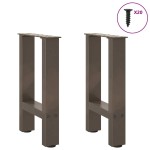 vidaXL Picioare pentru masă de cafea, oțel natural, 2 buc., 38x(42-43) cm, oțel