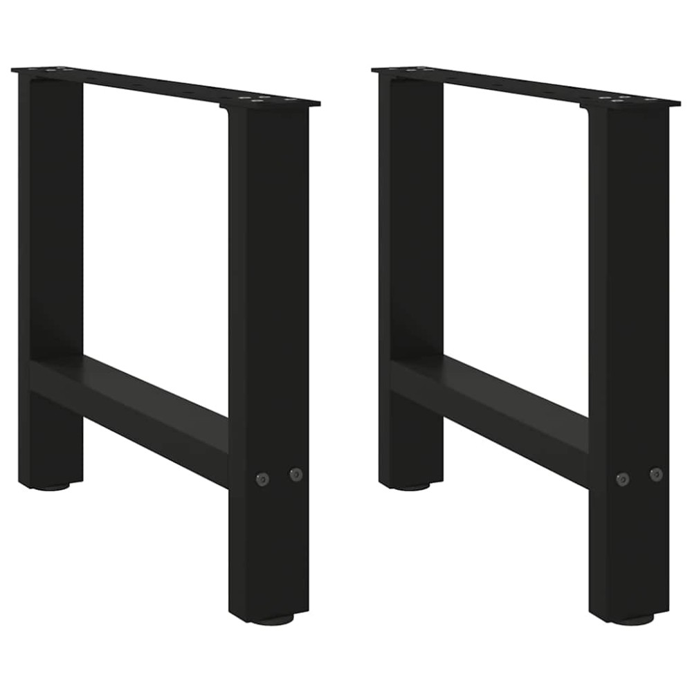 vidaXL Picioare pentru măsuță de cafea, negru, 2 buc., 50x(42-43) cm, oțel