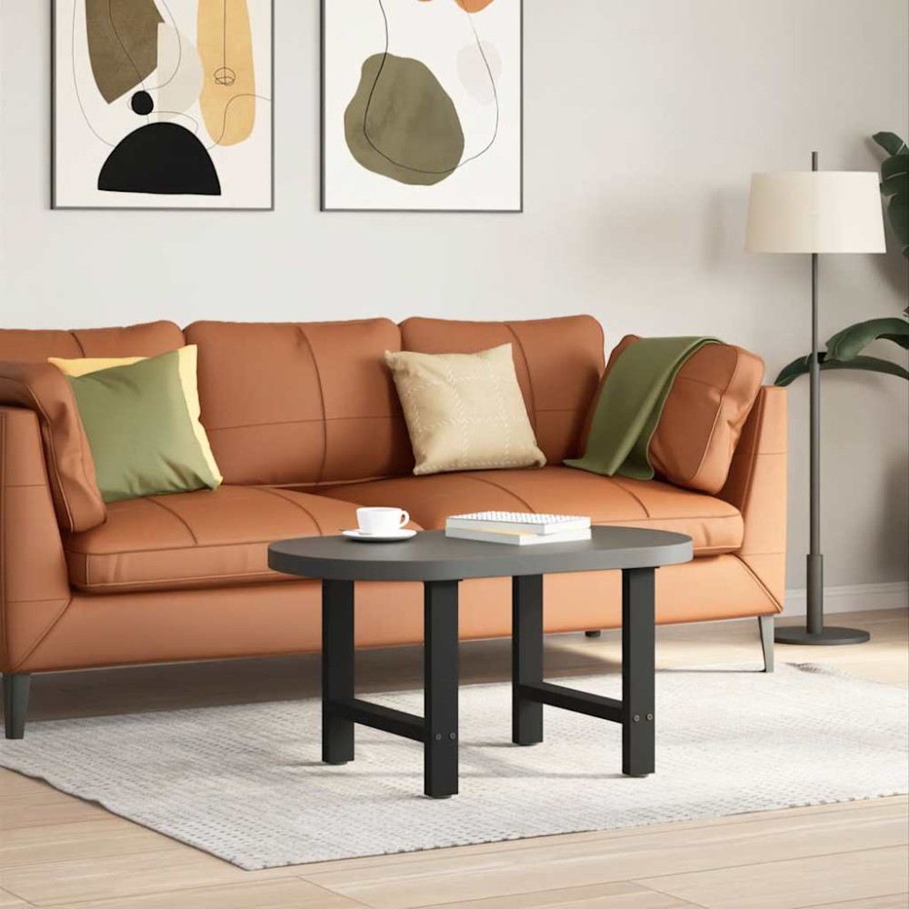 vidaXL Picioare pentru măsuță de cafea, negru, 2 buc., 50x(42-43) cm, oțel