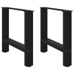 vidaXL Picioare pentru măsuță de cafea, negru, 2 buc., 60 x (42-43) cm, oțel vidaXL Picioare pentru măsuță de cafea, negru, 2 buc., 60 x (42-43) cm, oțel