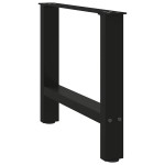 vidaXL Picioare pentru măsuță de cafea, negru, 2 buc., 60 x (42-43) cm, oțel vidaXL Picioare pentru măsuță de cafea, negru, 2 buc., 60 x (42-43) cm, oțel