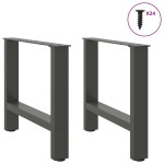 vidaXL Picioare pentru măsuță de cafea antracit, 2 buc., 60x(42-43) cm, oțel