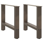 vidaXL Picioare pentru masă de cafea, oțel natural, 2 buc., 60 x (42-43) cm, oțel