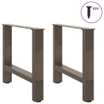 vidaXL Picioare pentru masă de cafea, oțel natural, 2 buc., 60 x (42-43) cm, oțel