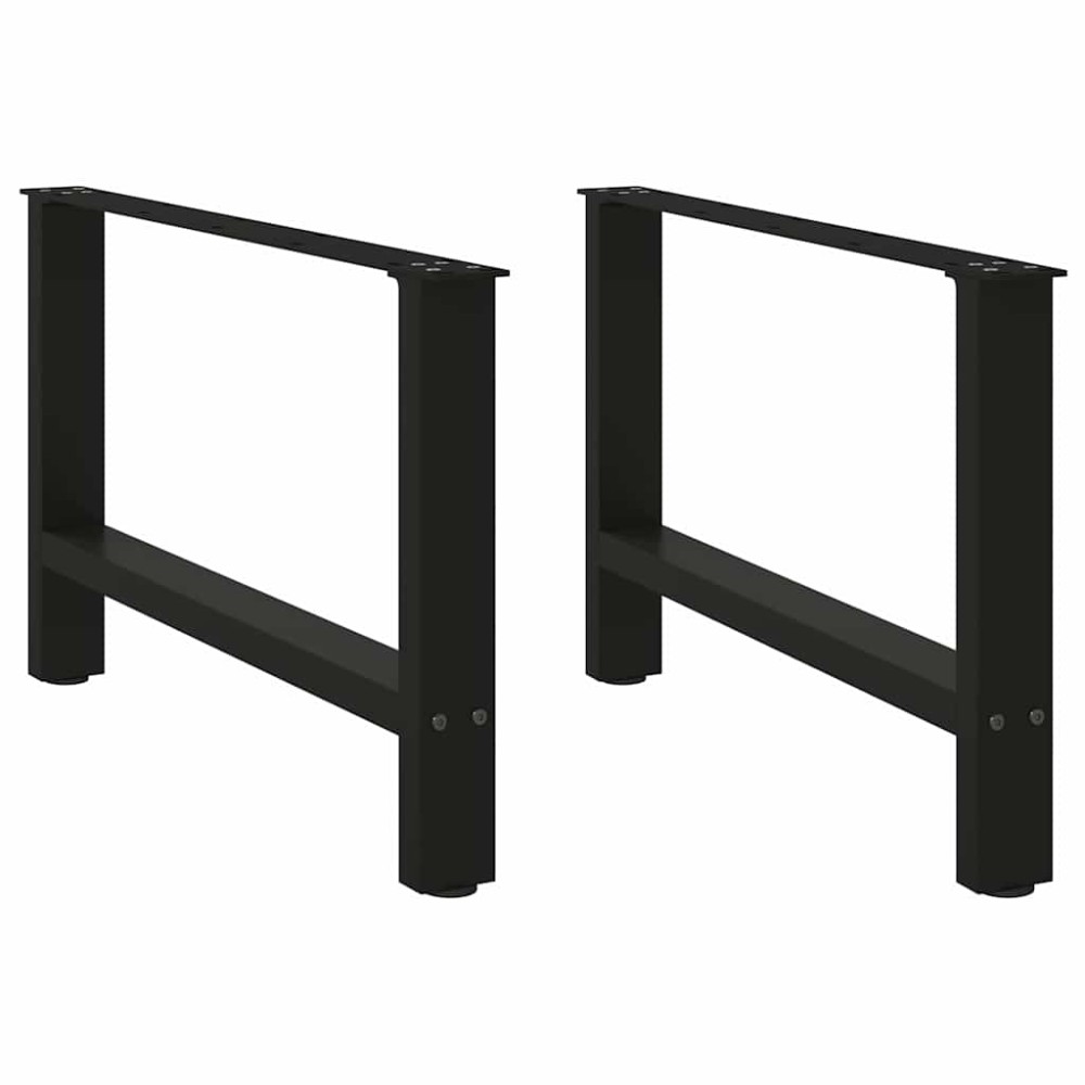vidaXL Picioare pentru măsuță de cafea, negru, 2 buc., 70x(42-43) cm, oțel