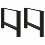 vidaXL Picioare pentru măsuță de cafea, negru, 2 buc., 70x(42-43) cm, oțel vidaXL Picioare pentru măsuță de cafea, negru, 2 buc., 70x(42-43) cm, oțel