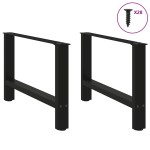 vidaXL Picioare pentru măsuță de cafea, negru, 2 buc., 70x(42-43) cm, oțel vidaXL Picioare pentru măsuță de cafea, negru, 2 buc., 70x(42-43) cm, oțel