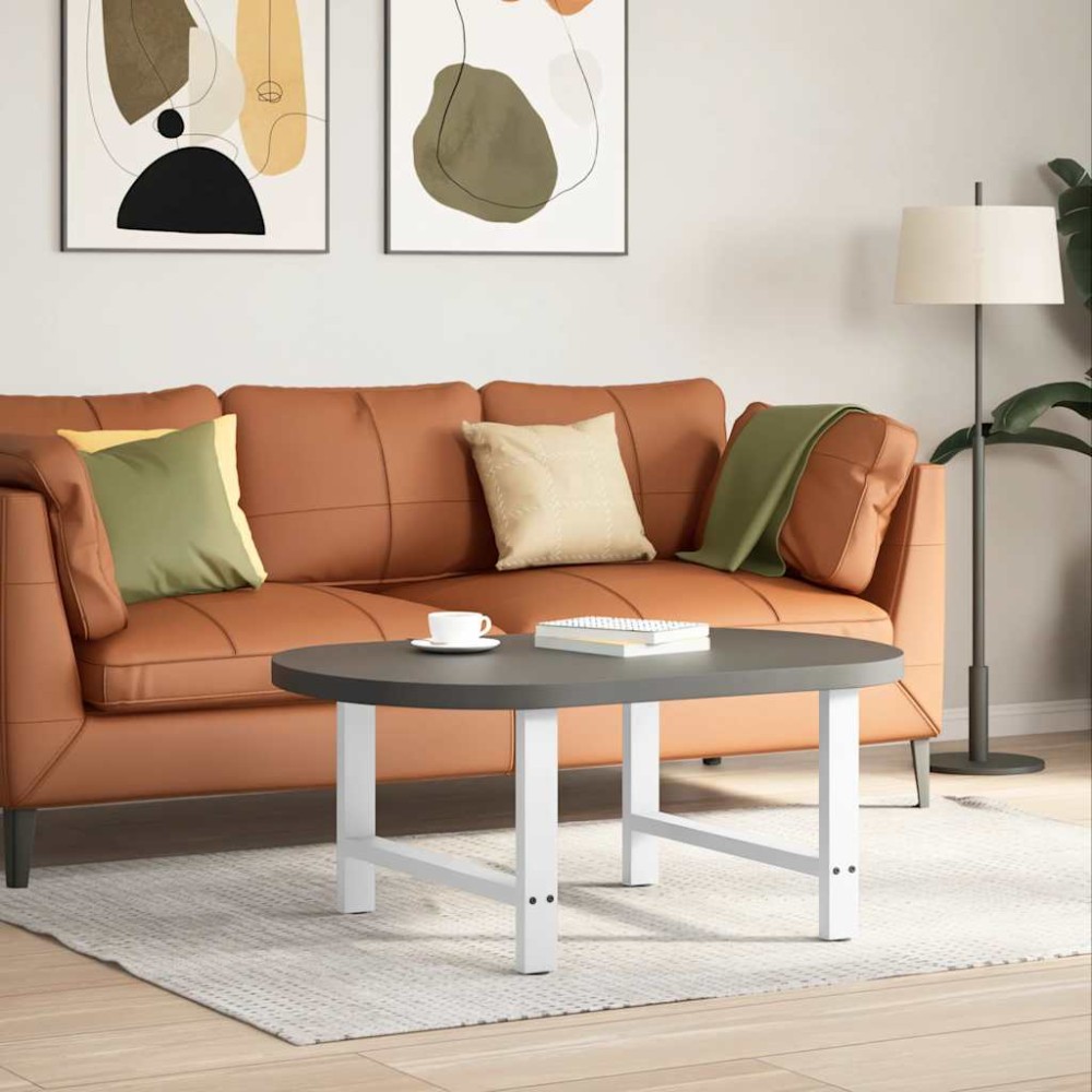 vidaXL Picioare pentru măsuță de cafea, albe, 2 buc., 70x(42-43) cm, oțel