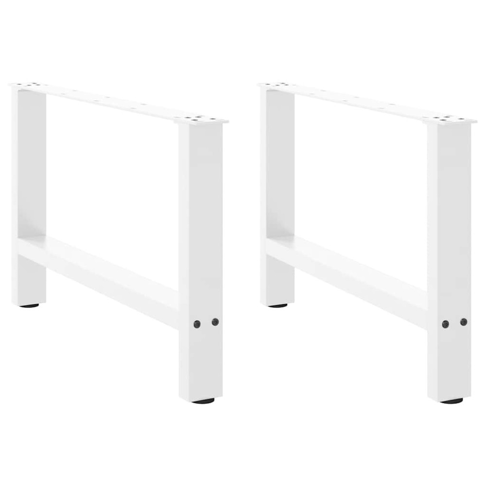 vidaXL Picioare pentru măsuță de cafea, albe, 2 buc., 70x(42-43) cm, oțel