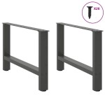 vidaXL Picioare pentru măsuță de cafea antracit, 2 buc., 70x(42-43) cm, oțel