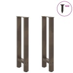 vidaXL Picioare masă consolă oțel natural 2 buc 38x(72-73) cm oțel