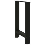vidaXL Picioare masă de sufragerie negre, 2 buc., 50x(72-73) cm, oțel
