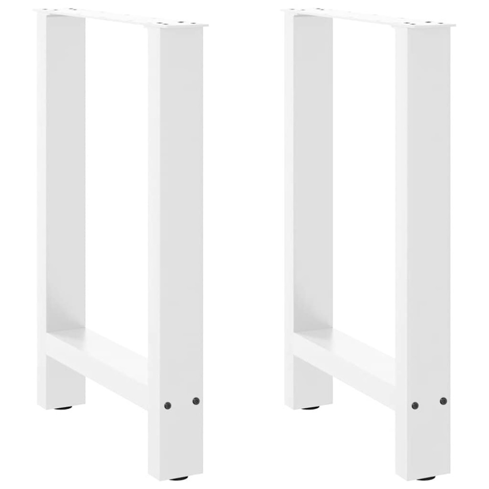 vidaXL Picioare masă de sufragerie albe, 2 buc., 50x(72-73) cm, oțel