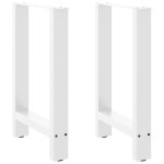 vidaXL Picioare masă de sufragerie albe, 2 buc., 50x(72-73) cm, oțel