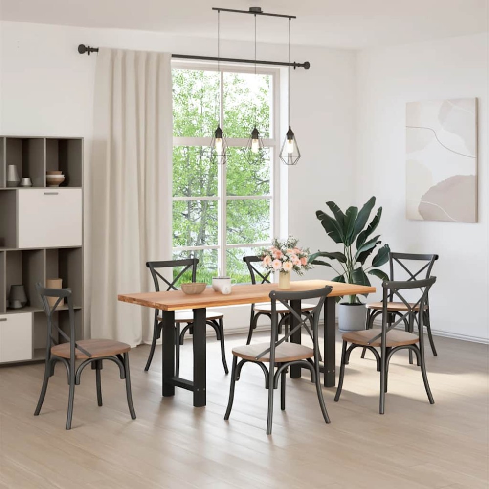 vidaXL Picioare masă de sufragerie negre, 2 buc., 60x(72-73) cm, oțel