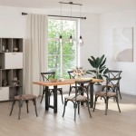 vidaXL Picioare masă de sufragerie negre, 2 buc., 60x(72-73) cm, oțel vidaXL Picioare masă de sufragerie negre, 2 buc., 60x(72-73) cm, oțel