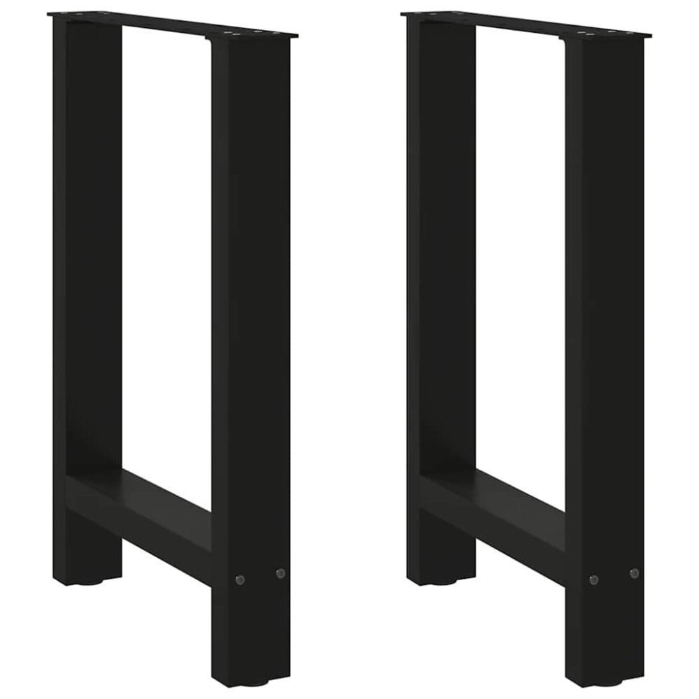 vidaXL Picioare masă de sufragerie negre, 2 buc., 60x(72-73) cm, oțel