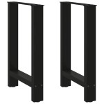 vidaXL Picioare masă de sufragerie negre, 2 buc., 60x(72-73) cm, oțel vidaXL Picioare masă de sufragerie negre, 2 buc., 60x(72-73) cm, oțel