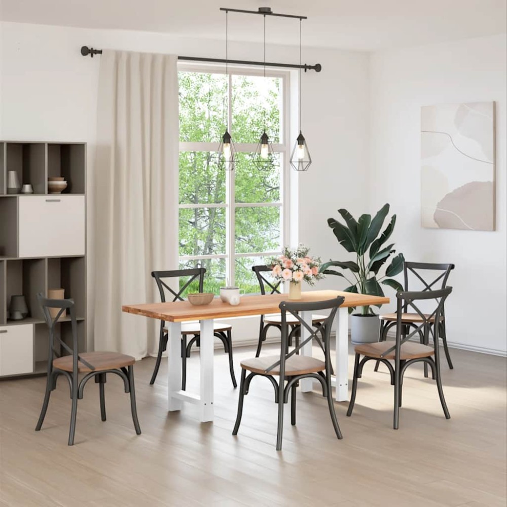 vidaXL Picioare masă de sufragerie albe, 2 buc., 60x(72-73) cm, oțel
