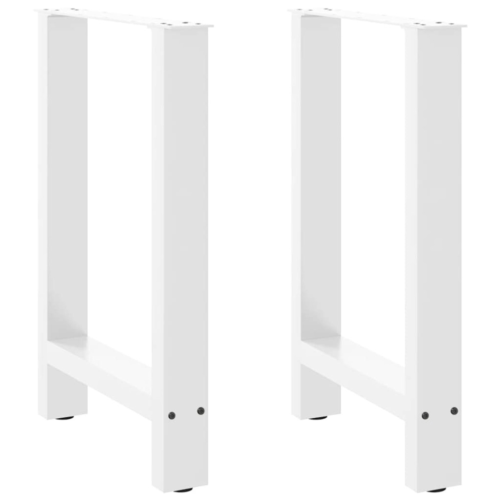 vidaXL Picioare masă de sufragerie albe, 2 buc., 60x(72-73) cm, oțel