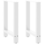 vidaXL Picioare masă de sufragerie albe, 2 buc., 60x(72-73) cm, oțel vidaXL Picioare masă de sufragerie albe, 2 buc., 60x(72-73) cm, oțel