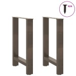 vidaXL Picioare de masă din oțel natural, 2 buc., 60x(72-73) cm, oțel vidaXL Picioare de masă din oțel natural, 2 buc., 60x(72-73) cm, oțel