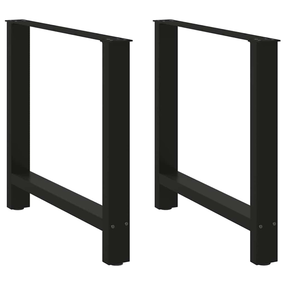 vidaXL Picioare masă de sufragerie negre, 2 buc., 70x(72-73) cm, oțel