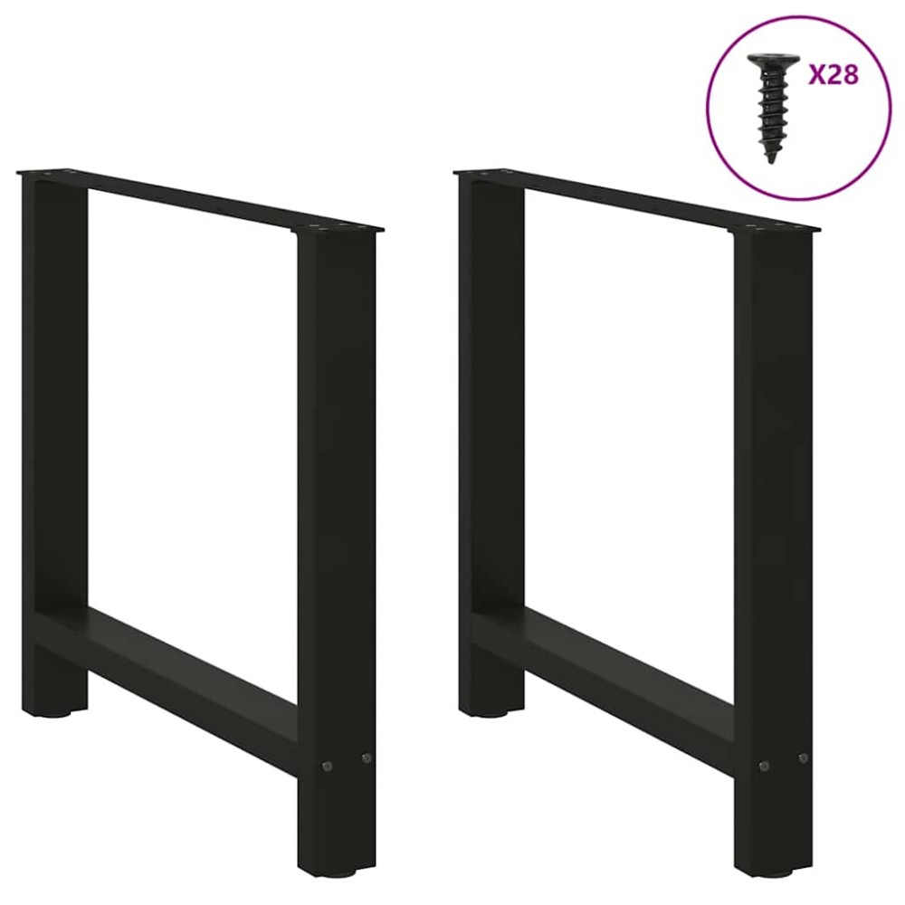 vidaXL Picioare masă de sufragerie negre, 2 buc., 70x(72-73) cm, oțel