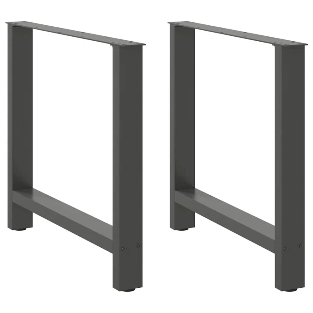 vidaXL Picioare masă de sufragerie antracit, 2 buc., 70x(72-73) cm, oțel