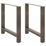 vidaXL Picioare de masă din oțel natural, 2 buc., 70x(72-73) cm vidaXL Picioare de masă din oțel natural, 2 buc., 70x(72-73) cm