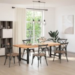 vidaXL Picioare masă de sufragerie negre, 2 buc., 80x(72-73) cm, oțel vidaXL Picioare masă de sufragerie negre, 2 buc., 80x(72-73) cm, oțel