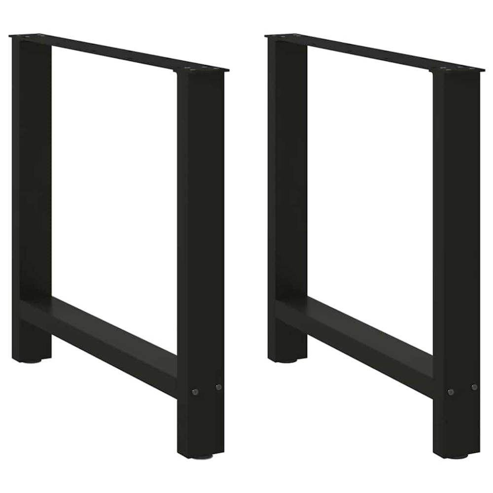 vidaXL Picioare masă de sufragerie negre, 2 buc., 80x(72-73) cm, oțel