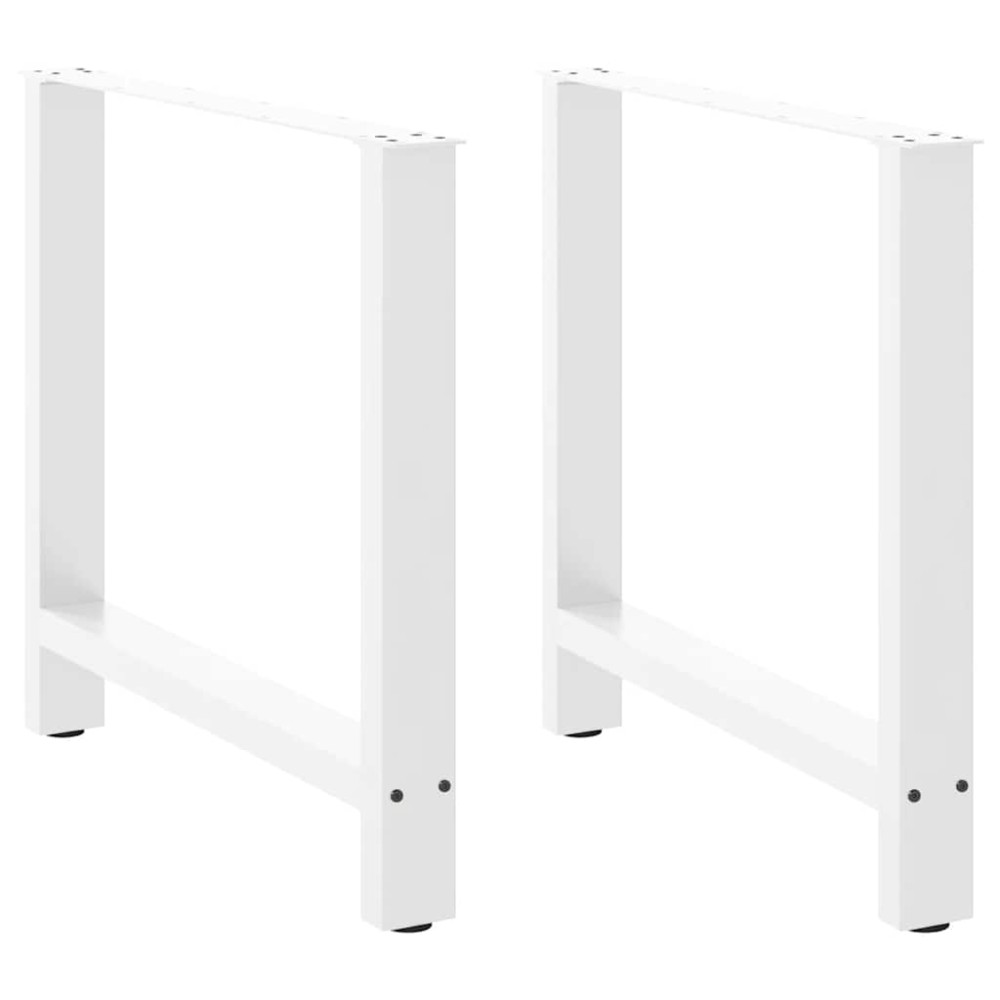vidaXL Picioare masă de sufragerie albe, 2 buc., 80x(72-73) cm, oțel