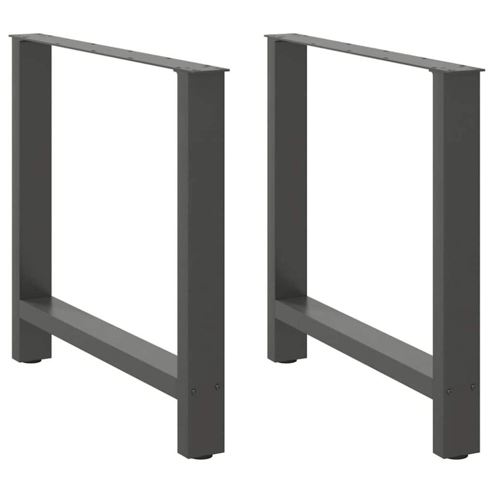 vidaXL Picioare masă de sufragerie antracit, 2 buc., 80x(72-73) cm, oțel
