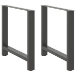 vidaXL Picioare masă de sufragerie antracit, 2 buc., 80x(72-73) cm, oțel vidaXL Picioare masă de sufragerie antracit, 2 buc., 80x(72-73) cm, oțel