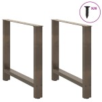 vidaXL Picioare de masă din oțel natural, 2 buc., 80x(72-73) cm vidaXL Picioare de masă din oțel natural, 2 buc., 80x(72-73) cm