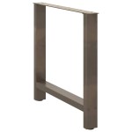 vidaXL Picioare de masă din oțel natural, 2 buc., 80x(72-73) cm vidaXL Picioare de masă din oțel natural, 2 buc., 80x(72-73) cm