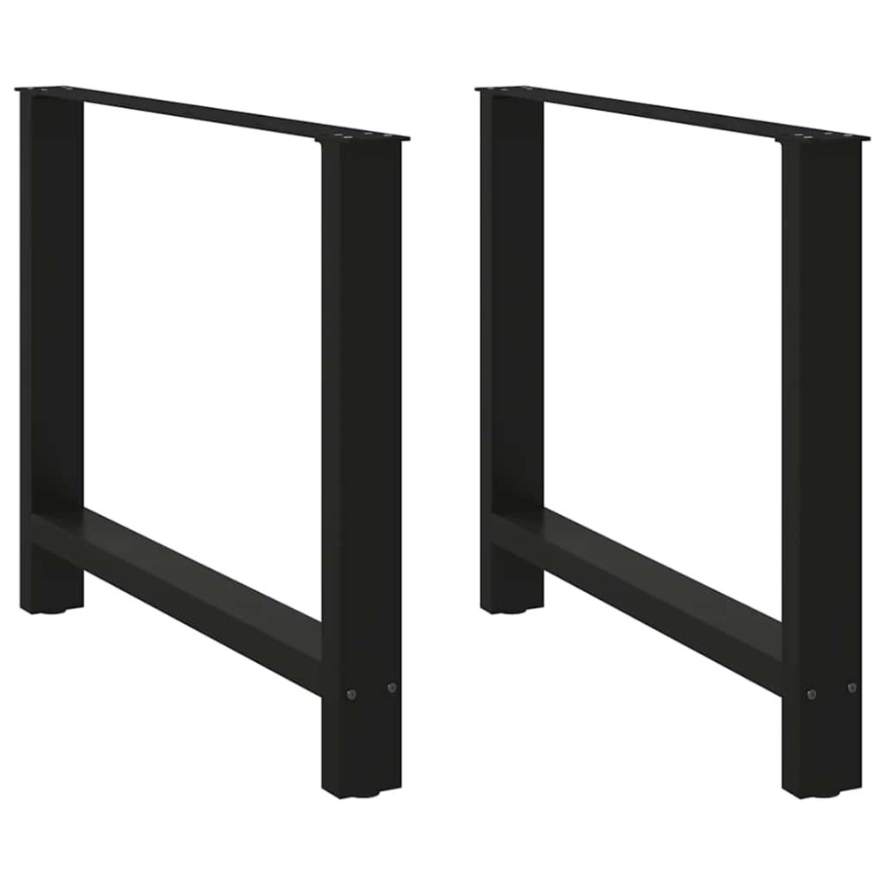 vidaXL Picioare masă de sufragerie negre, 2 buc., 90x(72-73) cm, oțel