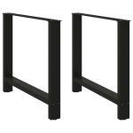 vidaXL Picioare masă de sufragerie negre, 2 buc., 90x(72-73) cm, oțel vidaXL Picioare masă de sufragerie negre, 2 buc., 90x(72-73) cm, oțel