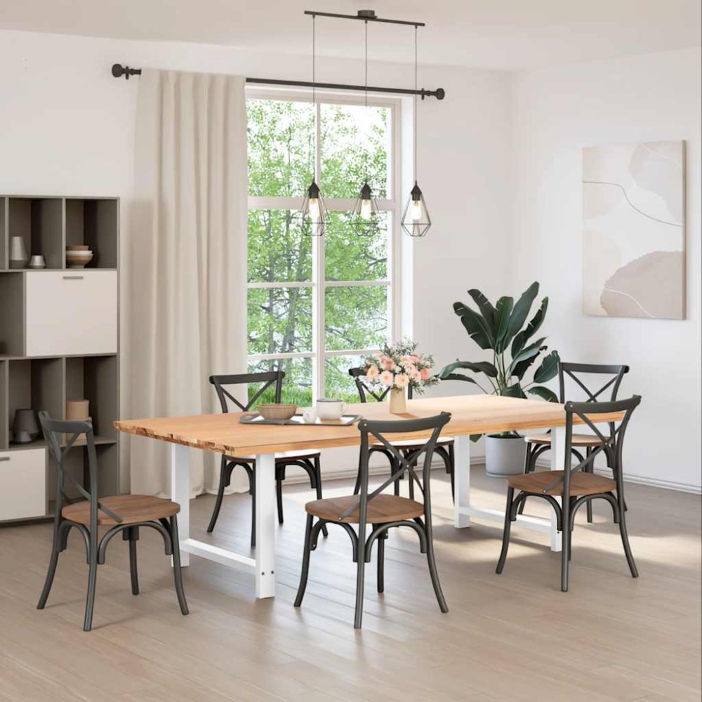 vidaXL Picioare masă de sufragerie albe, 2 buc., 90x(72-73) cm, oțel