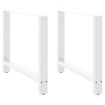 vidaXL Picioare masă de sufragerie albe, 2 buc., 90x(72-73) cm, oțel